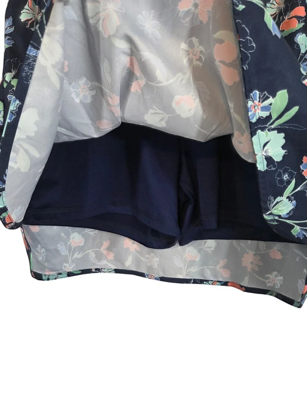 St. John's Bay Floral Navy Drawstring Activewear Skort Size XXL ~ Pre-Owned